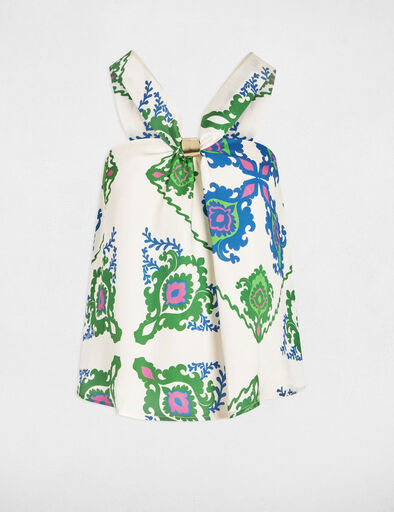 Top sans manches imprimé multicolore femme