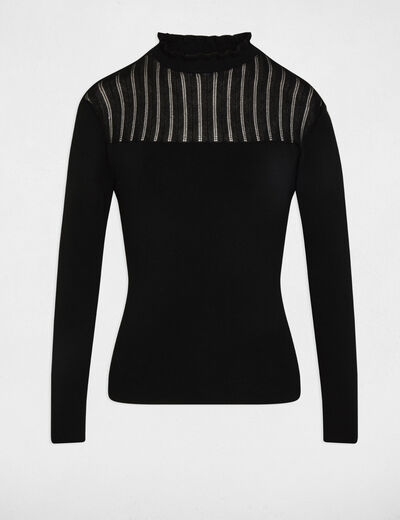 Pullover mit Stehkragen schwarz damen