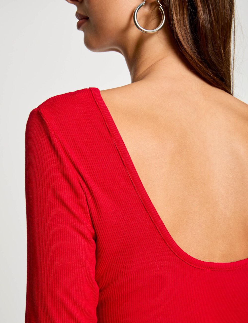 Langarm-T-Shirt rot damen