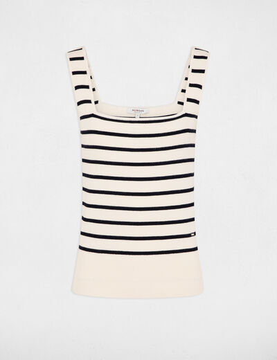 Pullover mit Eckigem Ausschnitt naturfarben damen