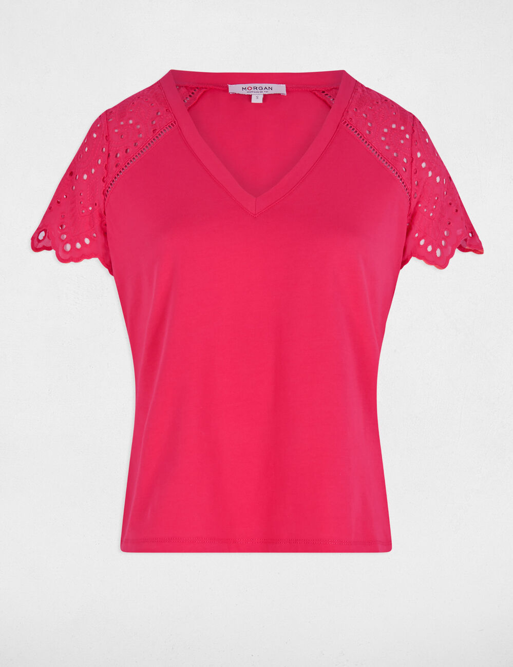 T-shirt manches courtes rose fushia femme