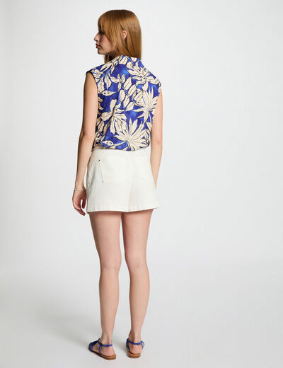 T-shirt manches courtes bleu electrique femme