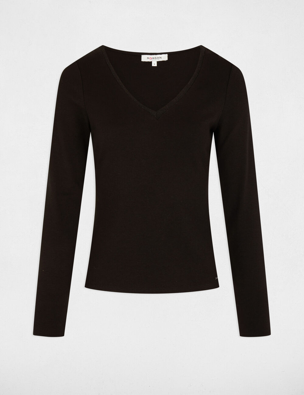 Langarm-T-Shirt schwarz damen