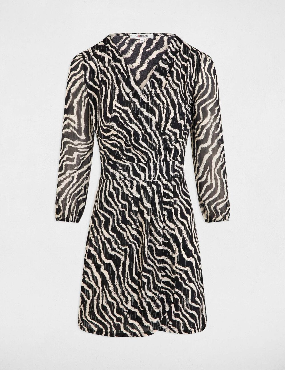 Robe portefeuille imprimée multicolore femme