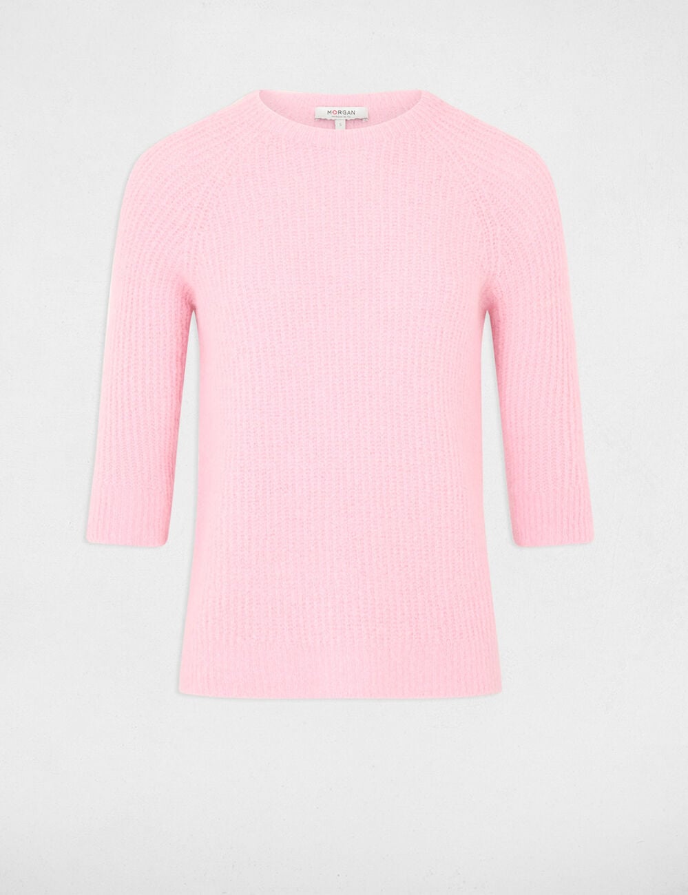 Flauschiger Strickpullover pastellrosa damen