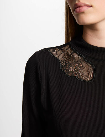 Langarmshirt schwarz damen