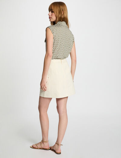 Blouse manches courtes blanc femme