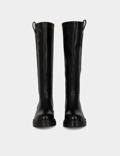 flache stiefel mit profilsohle schwarz damen Flache Stiefel mit Profilsohle schwarz damen