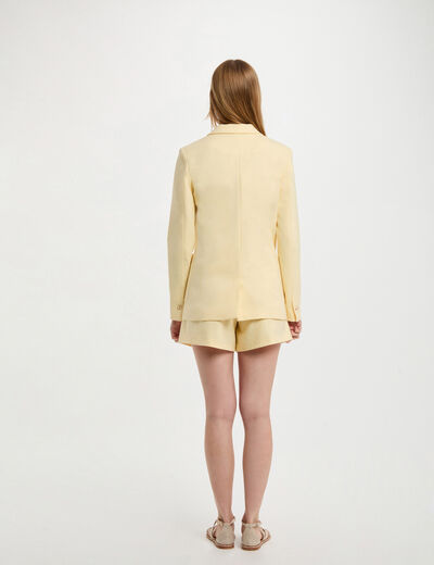 Blazer mit aufgesetzten Taschen pastelgelb damen