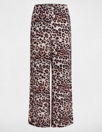 Pantalon droit fluide multicolore femme