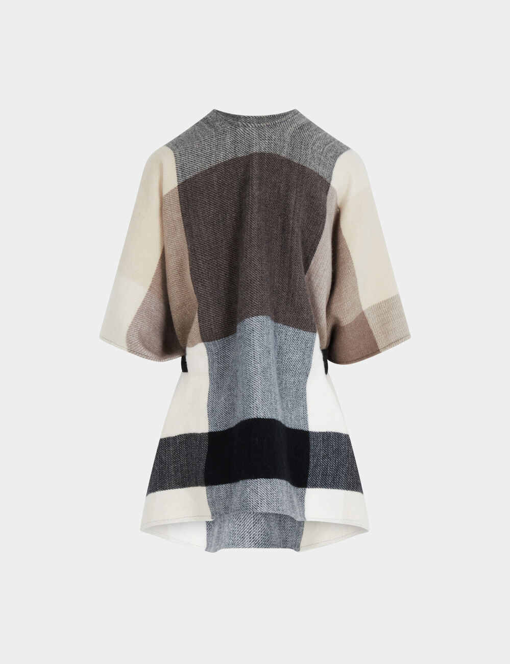 Karierte Cape sandfarben damen