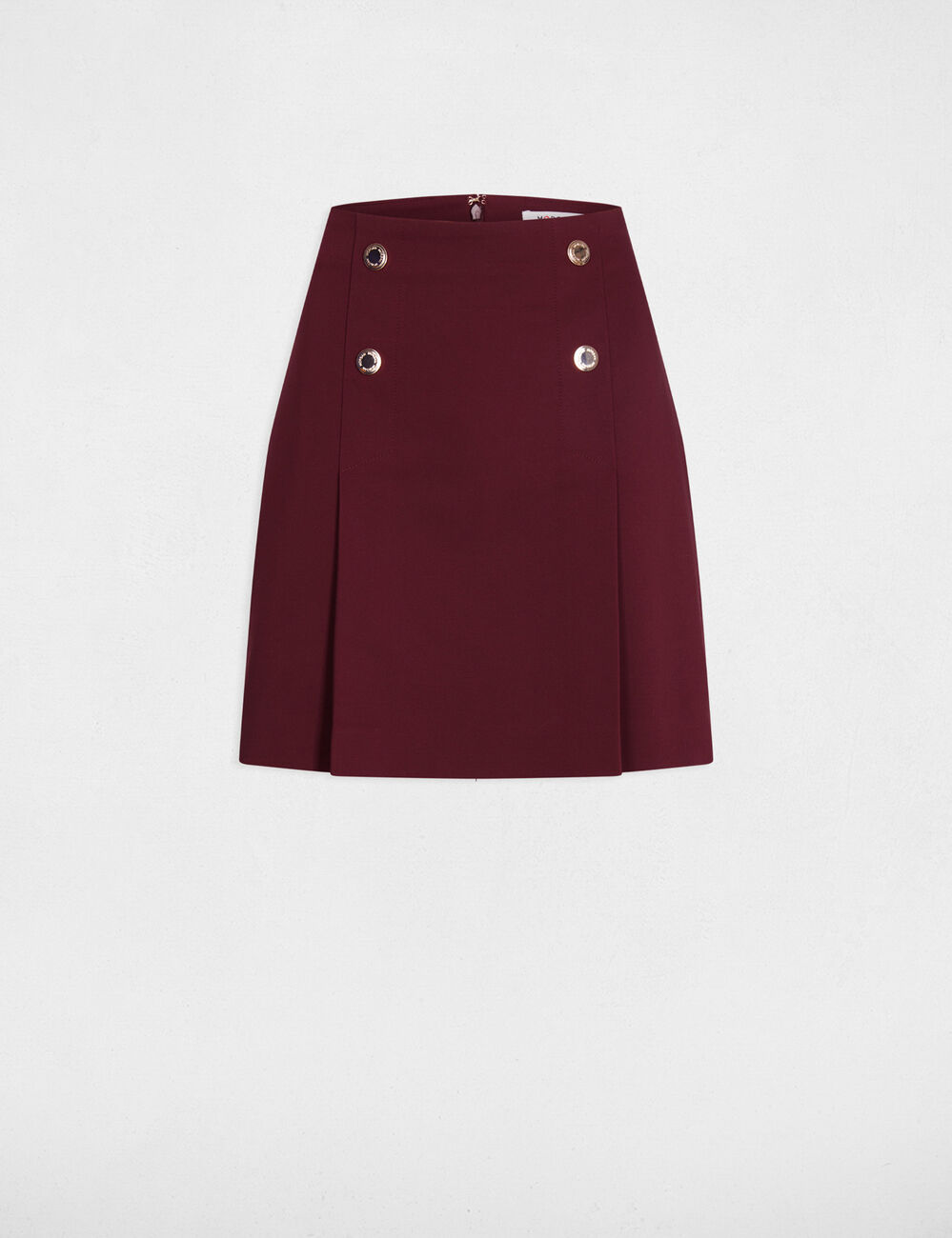 Jupe courte ajustée prune femme