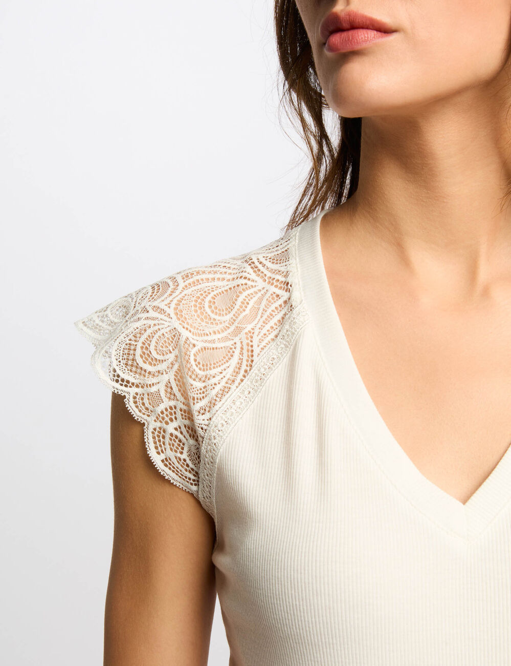 Kurzarm-T-Shirt weiss damen