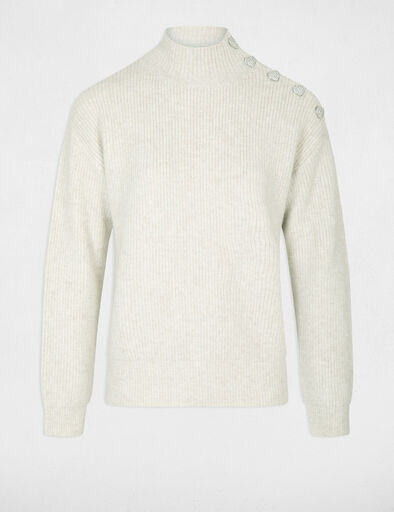 pull manches longues avec boutons ivoire femme Pull manches longues avec boutons ivoire femme