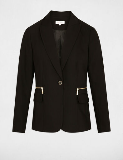 veste cintree details zippes noir femme Veste cintrée détails zippés noir femme