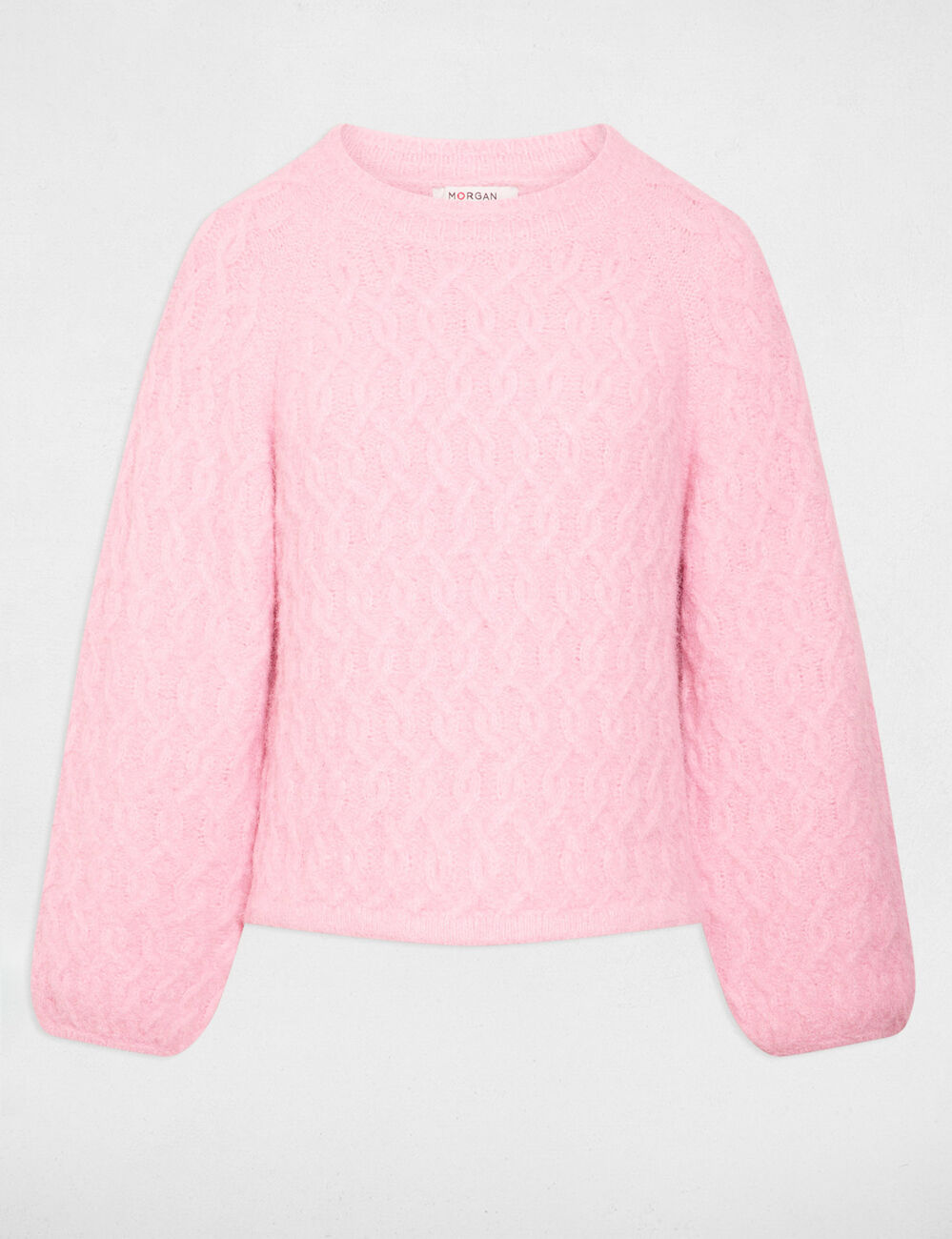 Dicker Pullover mit Rundhalsausschnitt rosa damen