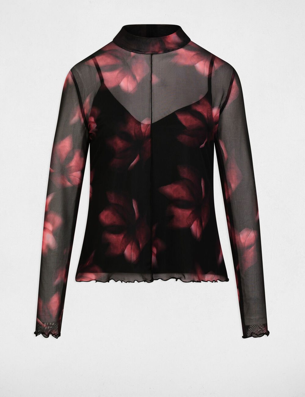 Figurbetontes Langarm-T-Shirt mehrfarbig damen