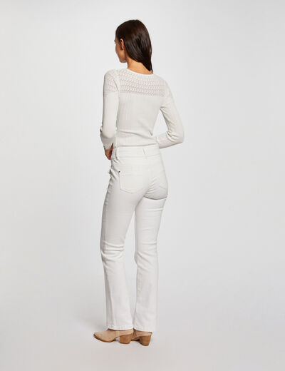Bootcut-Jeans mit Pattentaschen elfenbein damen