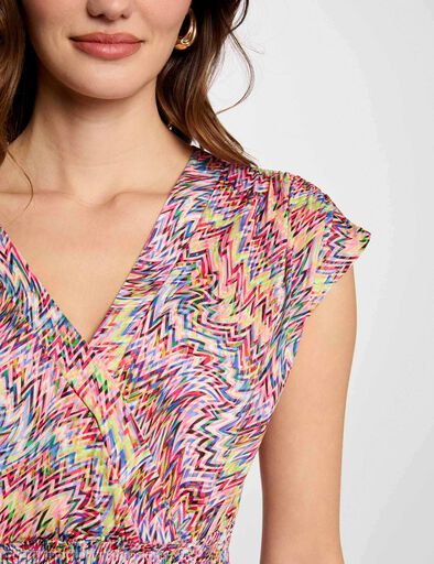T-shirt mit kurzen Ärmeln mehrfarbig damen