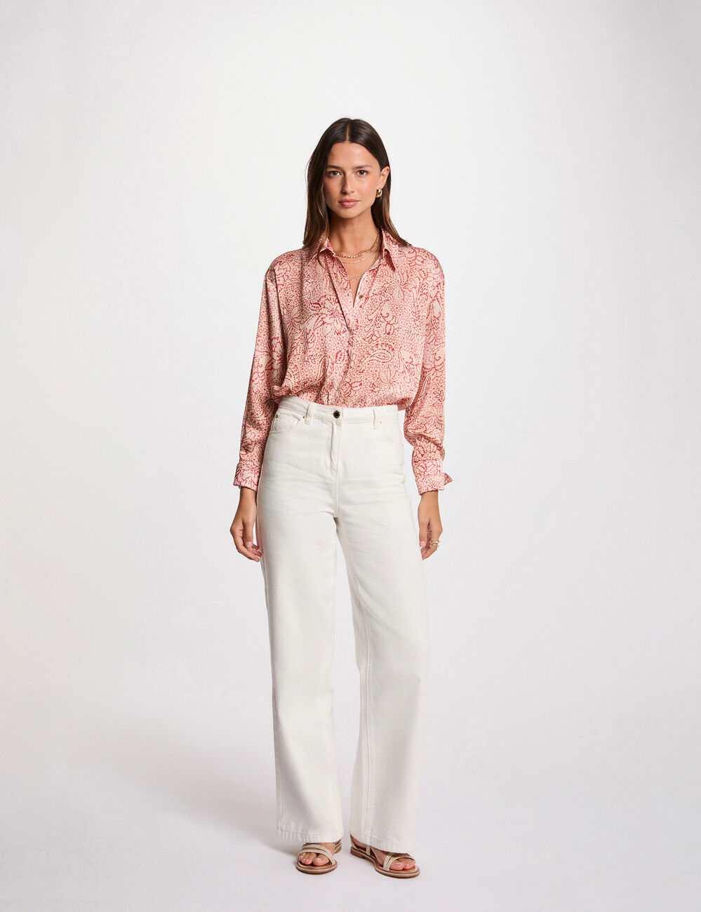 Chemise manches longues multicolore femme