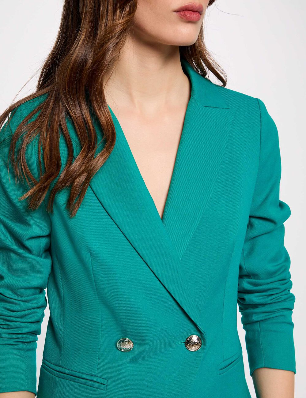 Geknöpfter taillierter Blazer türkisblau damen