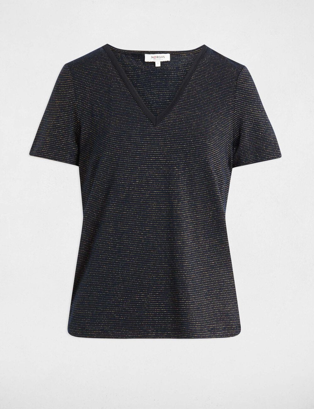 T-shirt manches courtes bleu marine femme