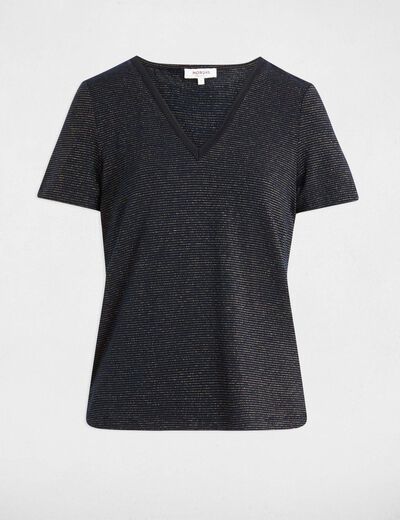 T-shirt manches courtes bleu marine femme