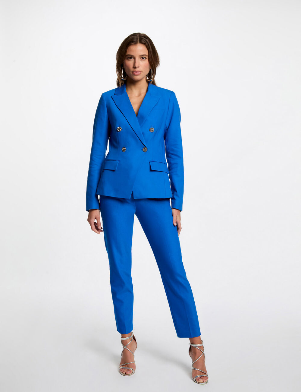 Blazer mit doppelter Knopfleiste elektrisch blau damen