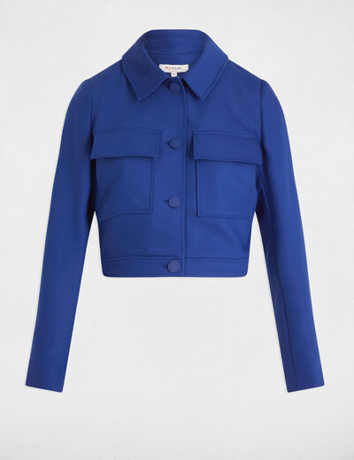 Kurze Jacke mit Knöpfen elektrisch blau damen