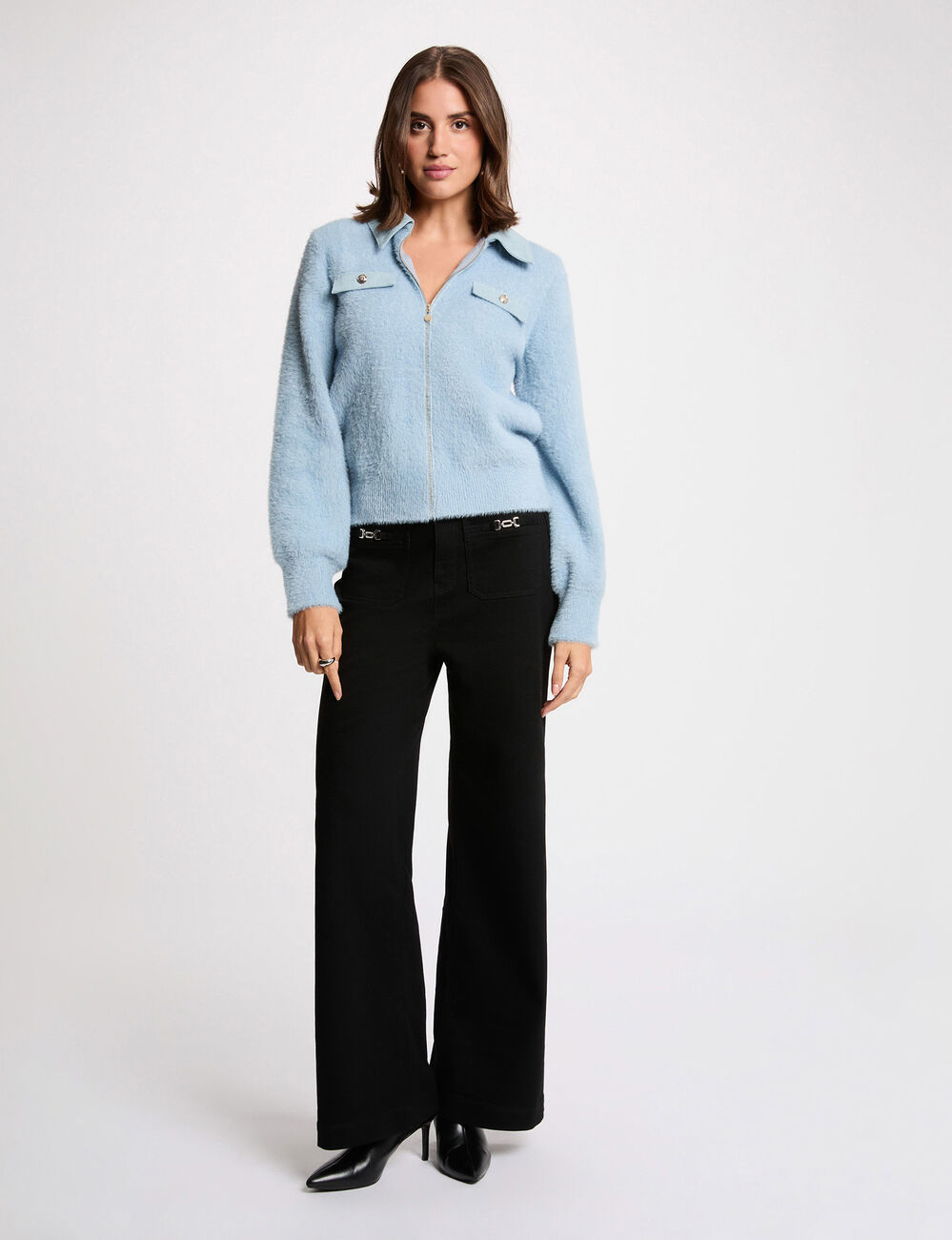 Jacke mit Reverskragen himmelblau damen