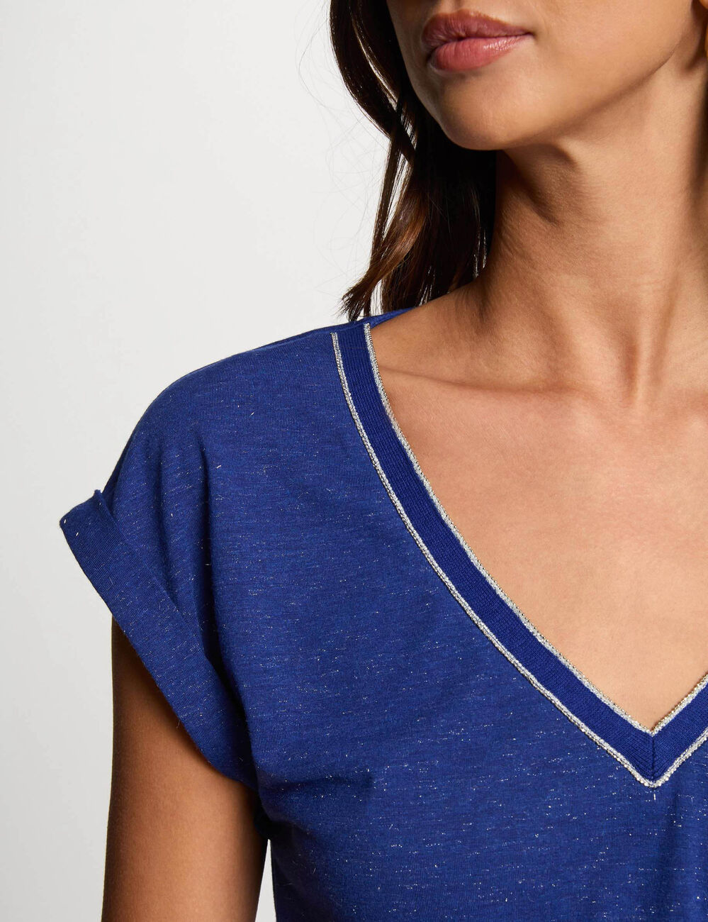 T-shirt manches courtes bleu electrique femme