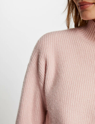 pull manches longues avec boutons rose clair femme Pull manches longues avec boutons rose clair femme