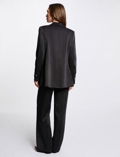 Blazer aus Wildlederimitat schwarz damen