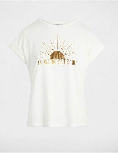 T-shirt mit Aufdruck weiss damen