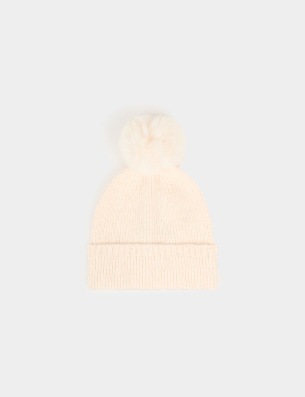 Bonnet fils m&eacute;tallis&eacute;s ivoire femme