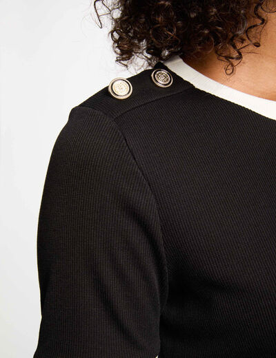 T-shirt manches courtes noir femme