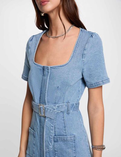Kurzes, gerades Jeanskleid double stone denim damen