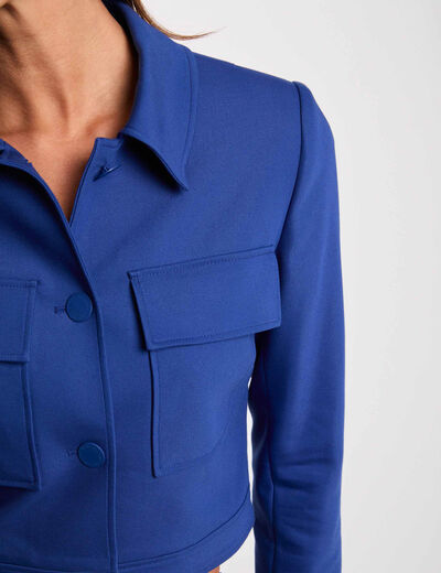 Kurze Jacke mit Knöpfen elektrisch blau damen
