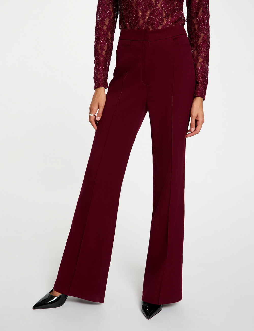 Bootcut-Hose bordeaux damen