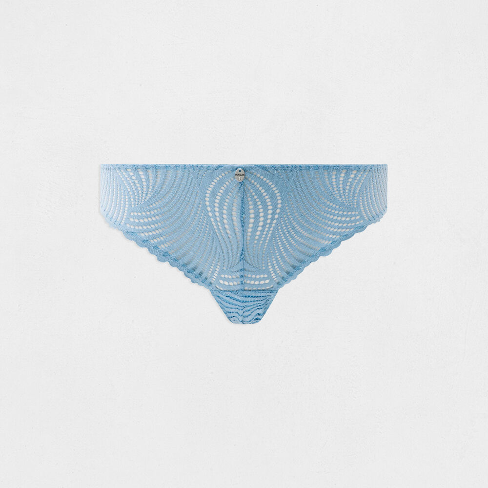 Slip en dentelle bleu femme