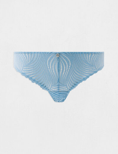 Slip en dentelle bleu femme