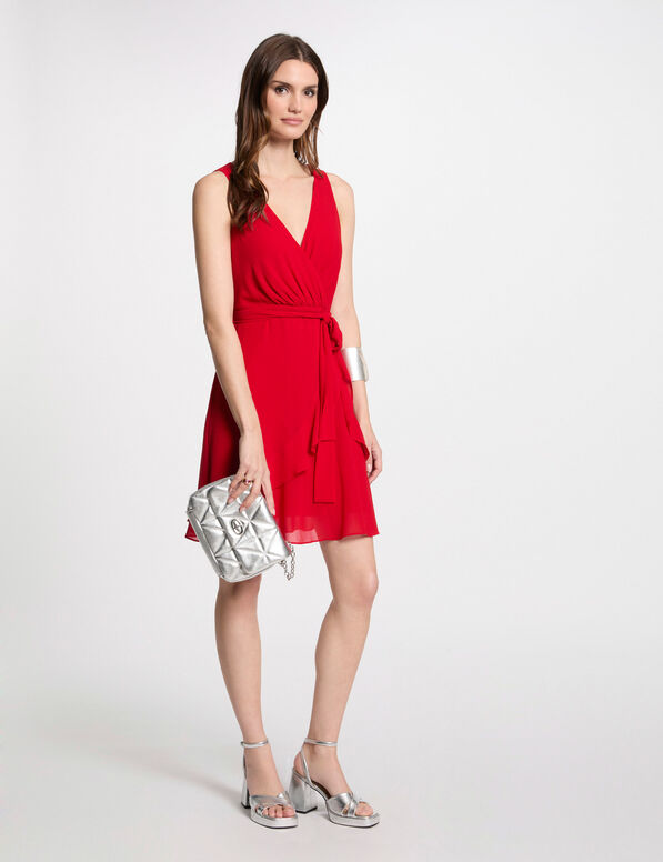 Kurzes Wickelkleid rot damen