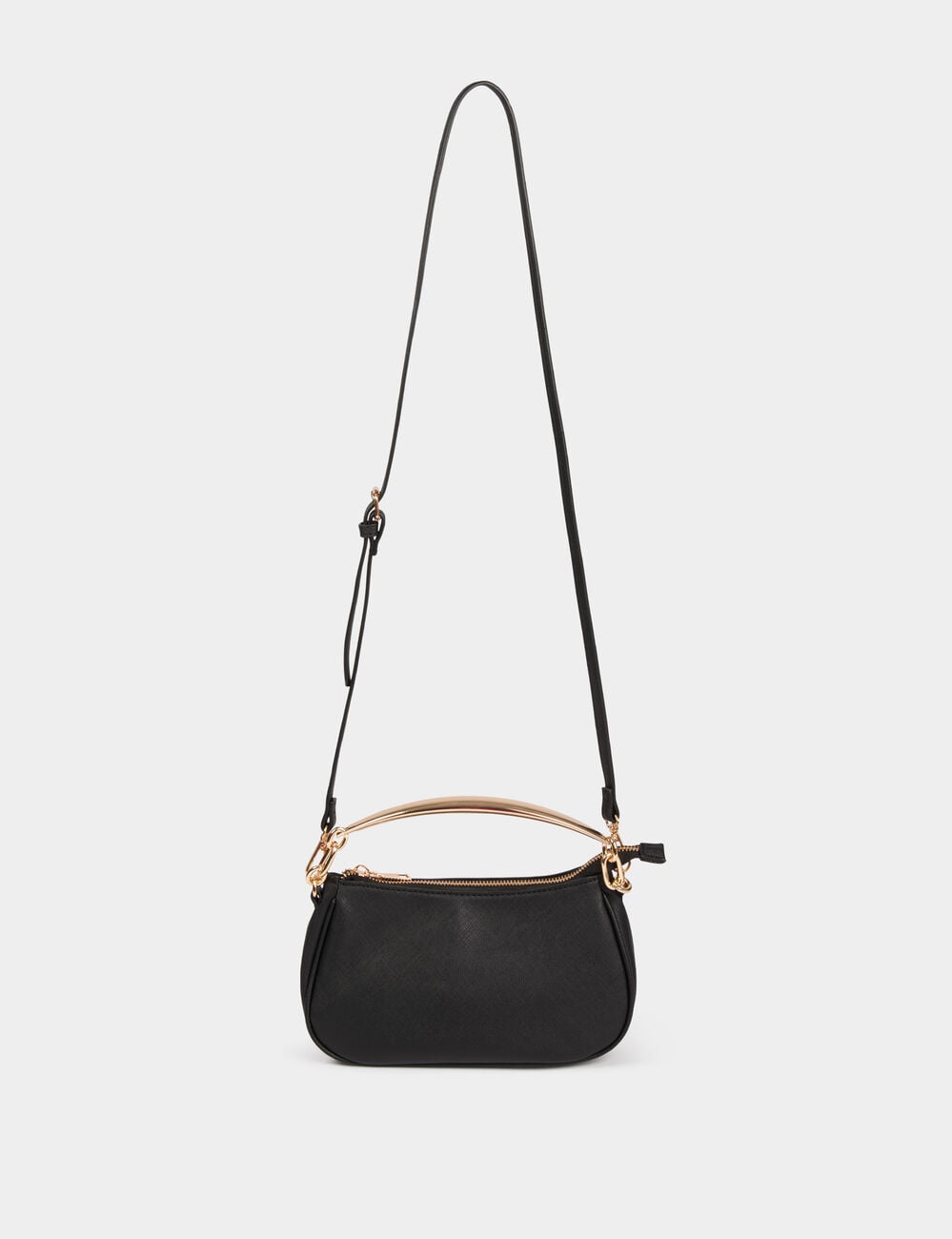 Sac bandouli&egrave;re similicuir noir femme