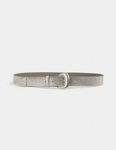 Gürtel mit Strasssteinen couleur argent damen