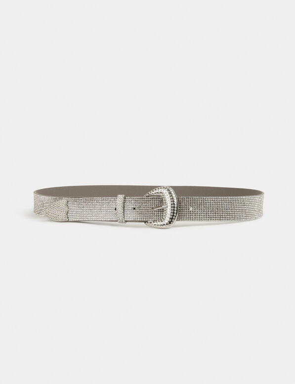 Gürtel mit Strasssteinen couleur argent damen