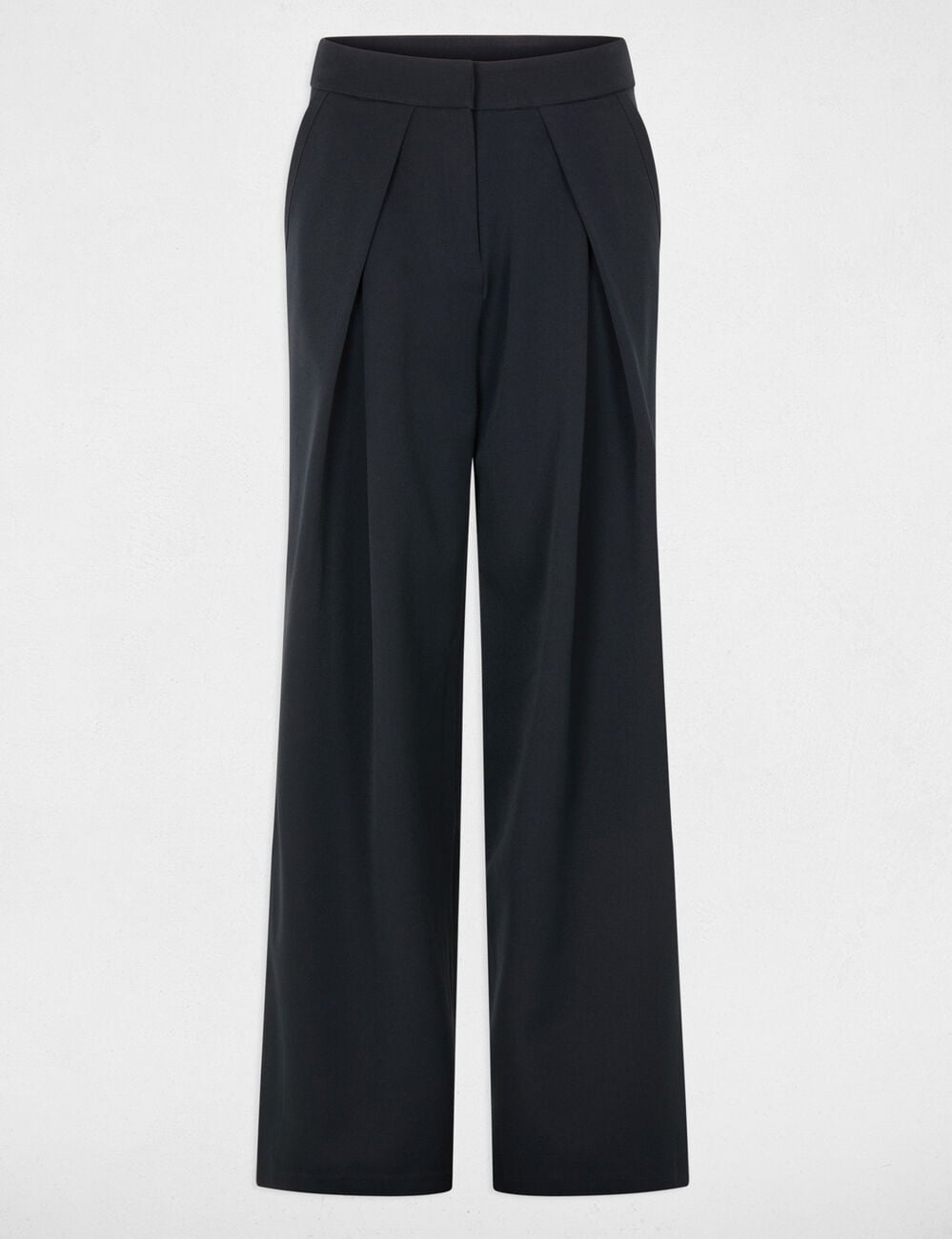 Weite Hose mit Falten marineblau damen