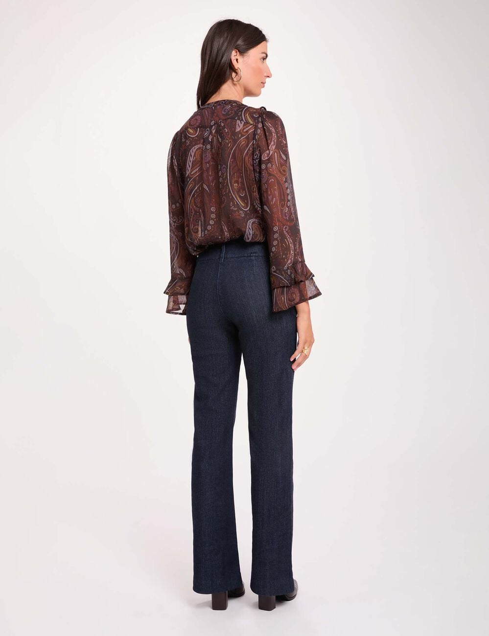 Bootcut-Jeans mit G&uuml;rtel blau damen