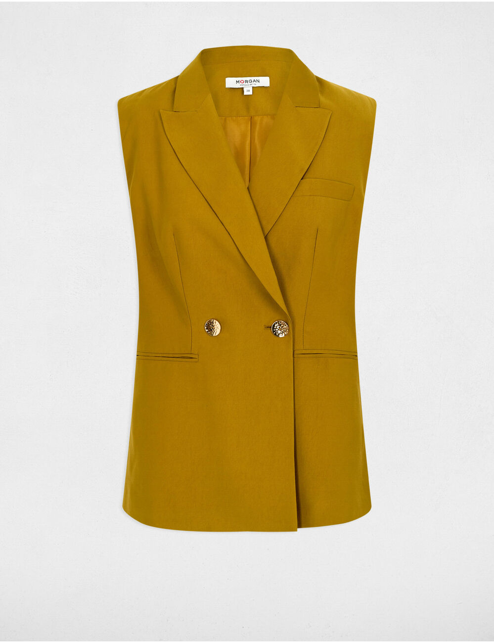 Blazer sans manches vert kaki femme