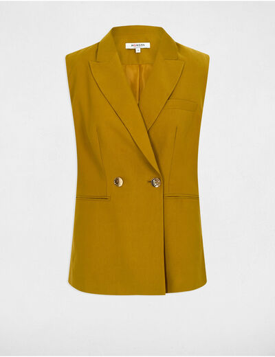 Blazer sans manches vert kaki femme