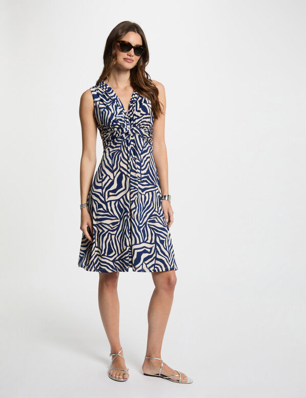 robe courte ajustee imprimee multicolore femme Robe courte ajustée imprimée multicolore femme